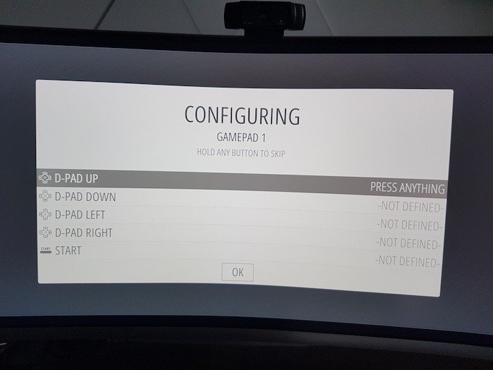 Follow RetroPie's onscreen instructions to configure your gaming controller.