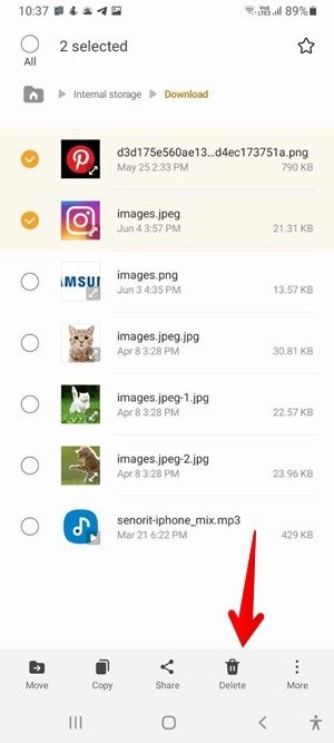 Android Downloads Delete Samsung My Files App